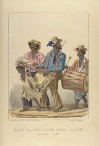 Leukaluun nauha John-Canoe, kuvitus artikkelista "Sketches of Character...", 1837